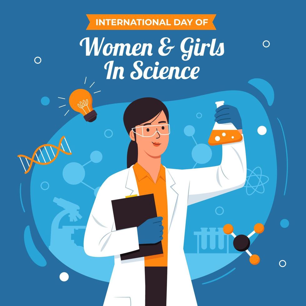 International Day of Women and Girls in Science vector