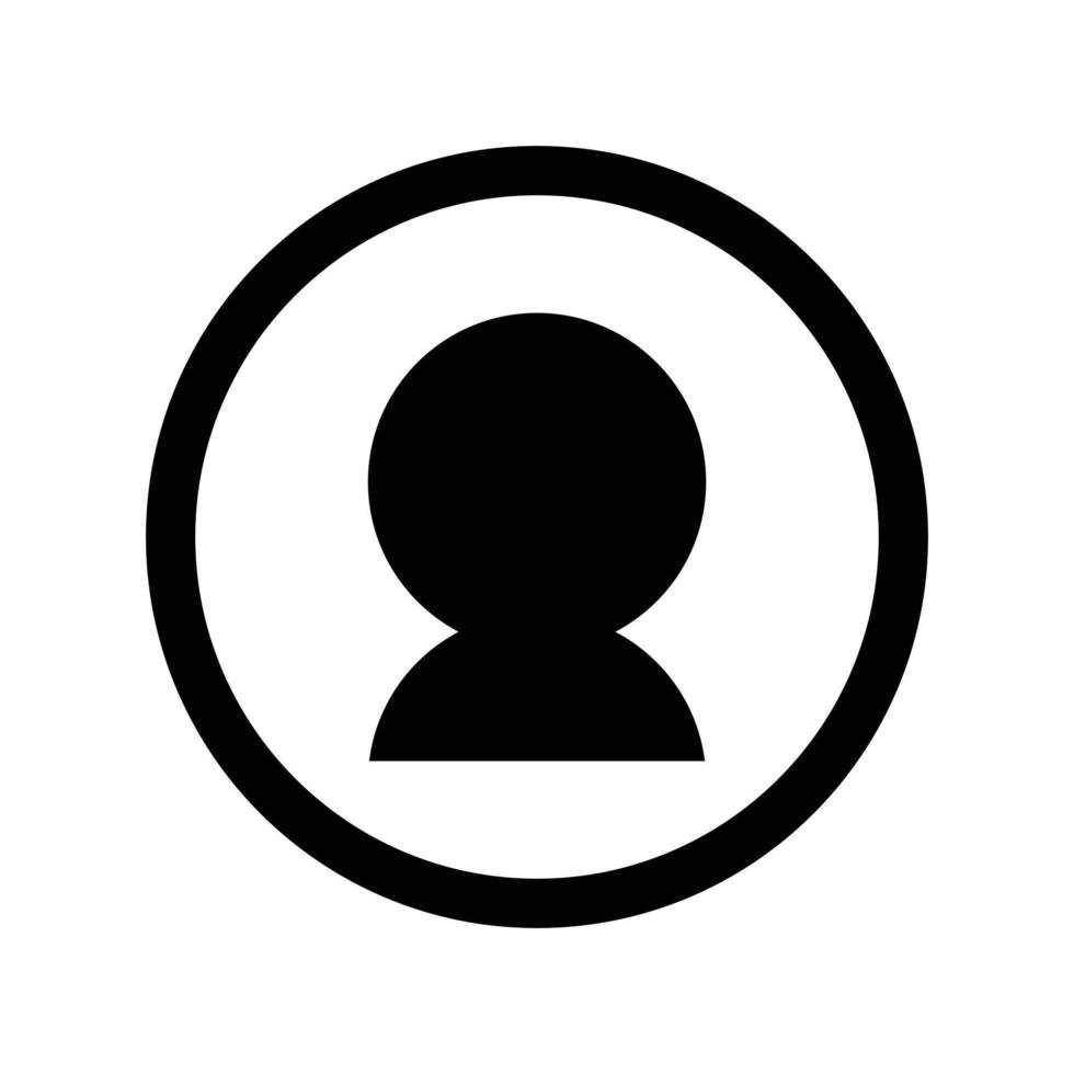 Silhouette of a person in a round circle. Vector. vector