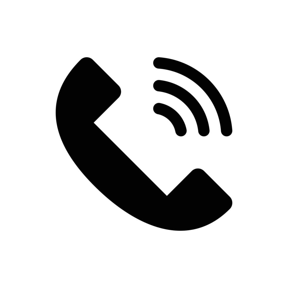 Telephone and radio wave icon silhouette. Vector. vector