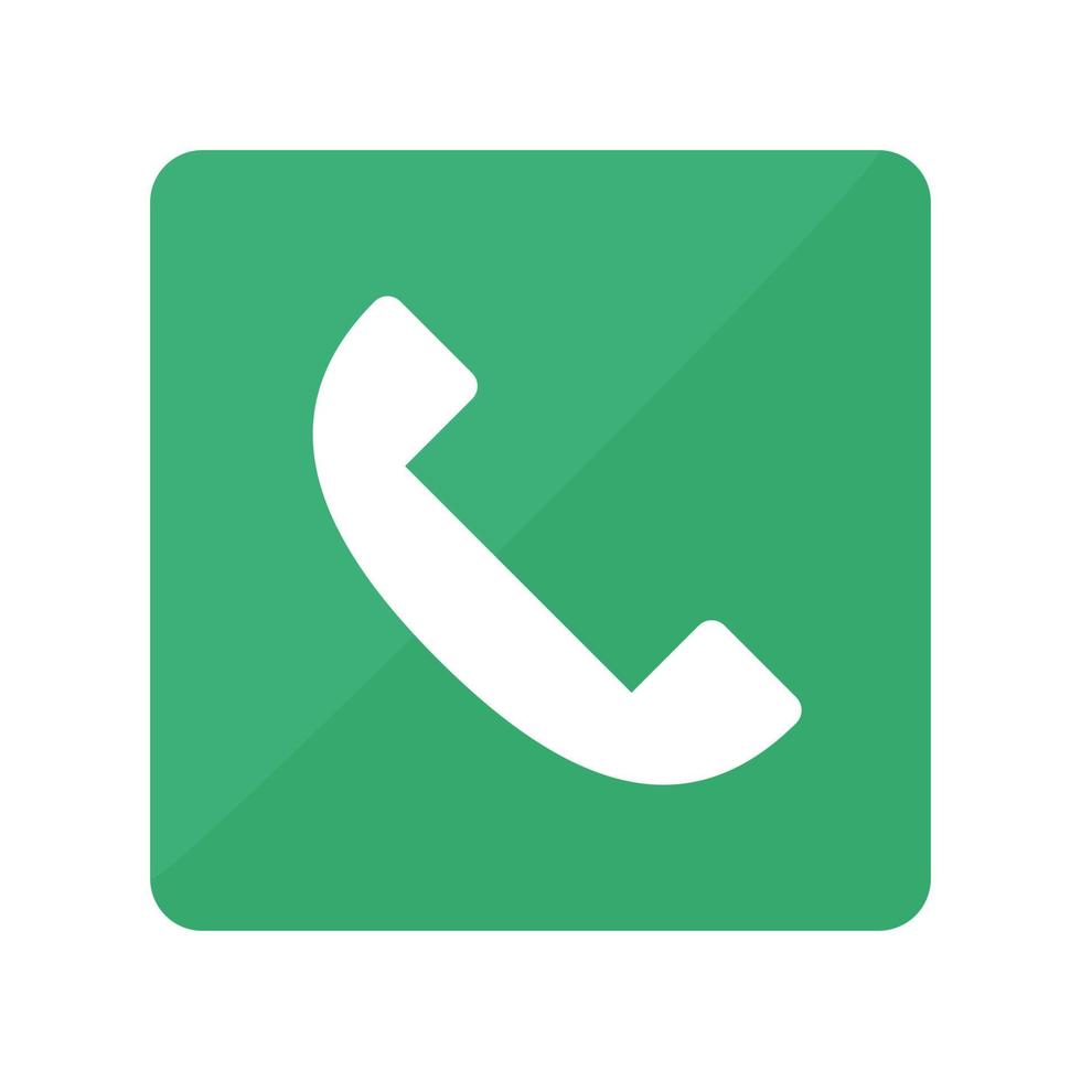 Green square phone icon. Vector. vector