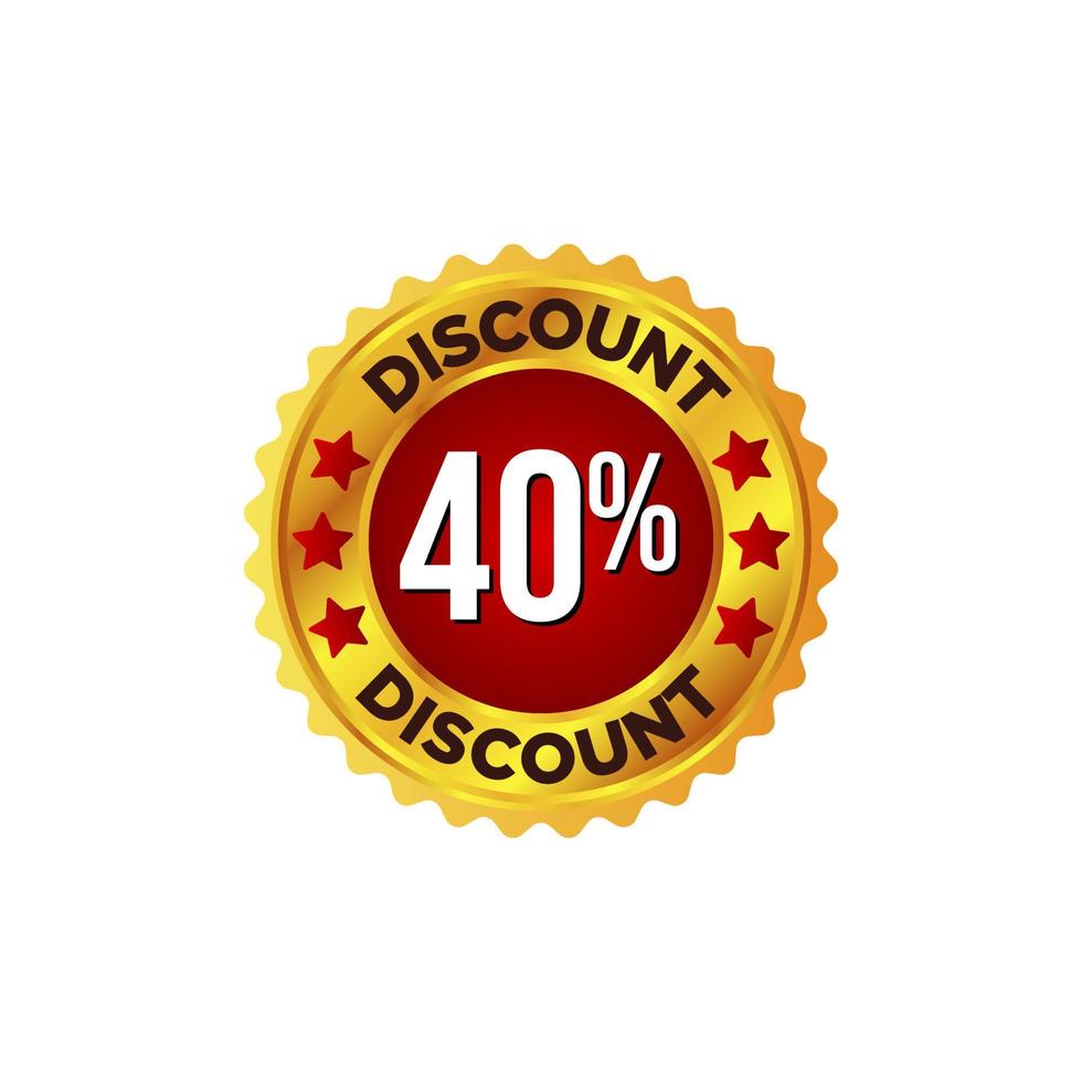 Discount badge on golden and red colour vector