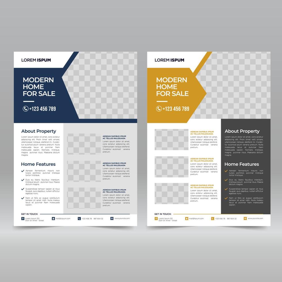 Real estate flyer design template vector