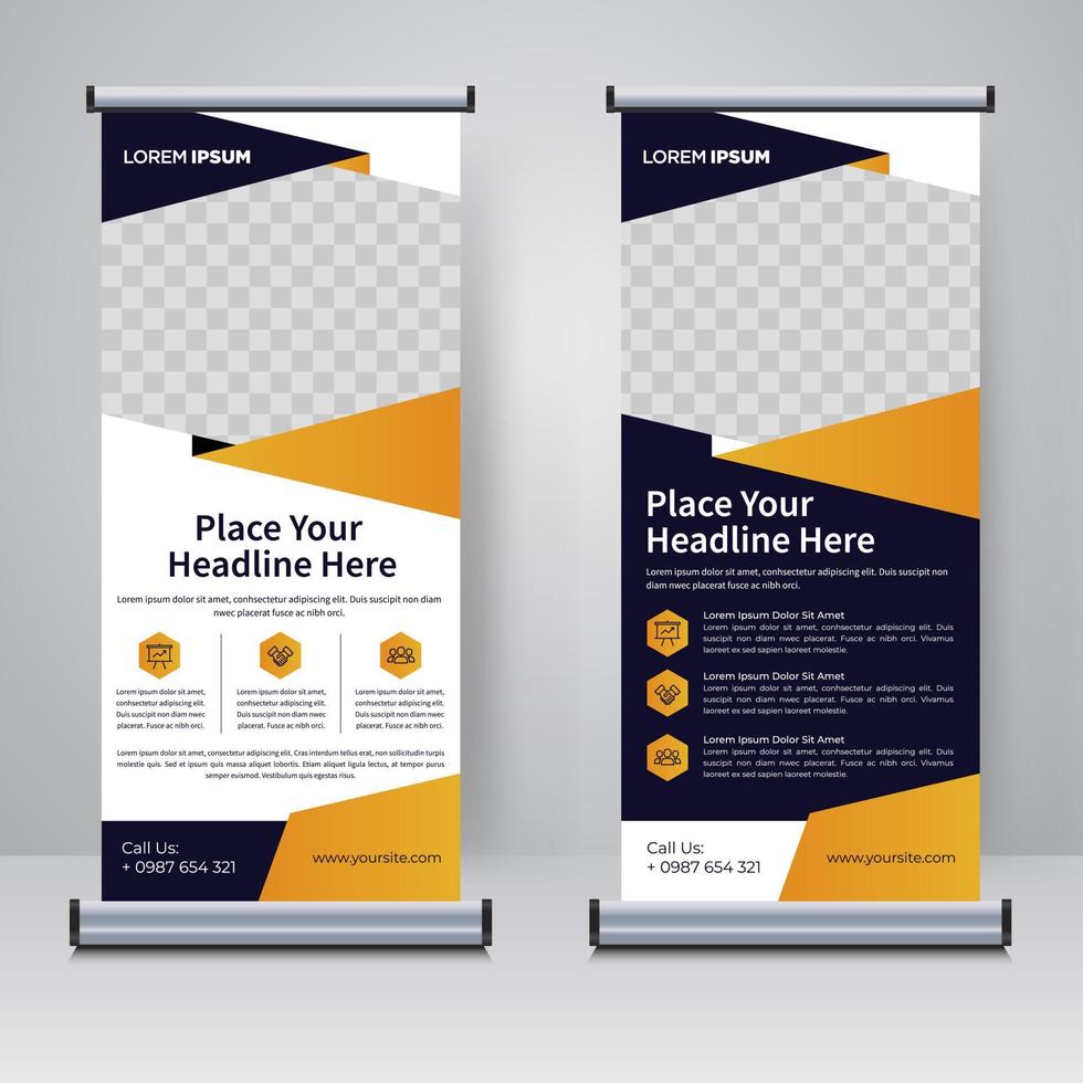 Corporate rollup or X banner design template vector