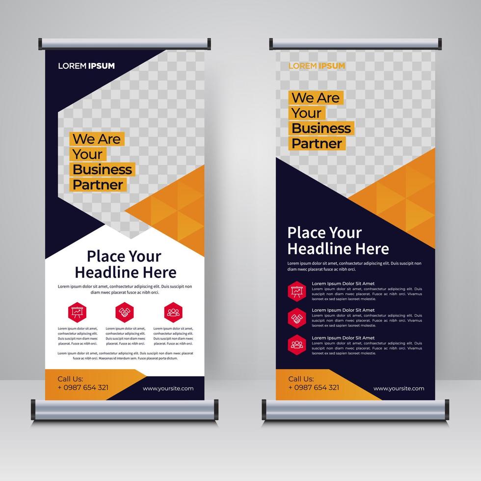 Corporate rollup or X banner design template vector