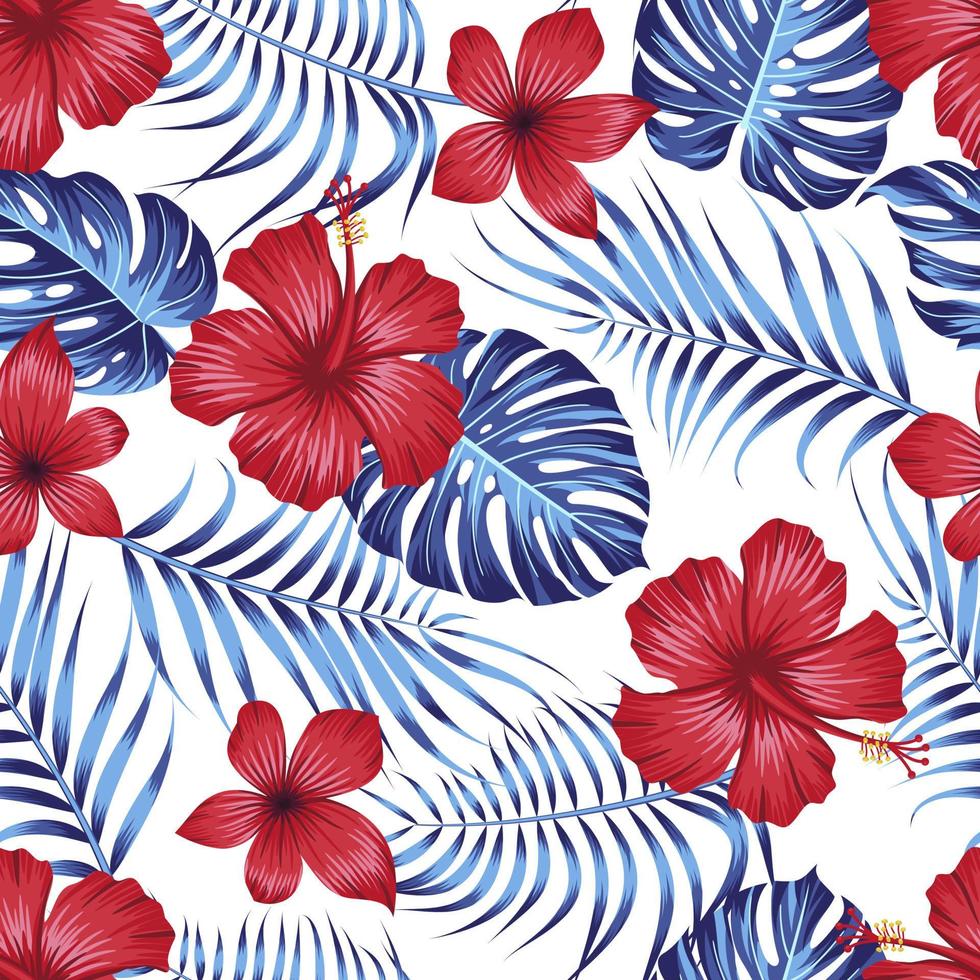 Floral seamless pattern with leaves. tropical background vector