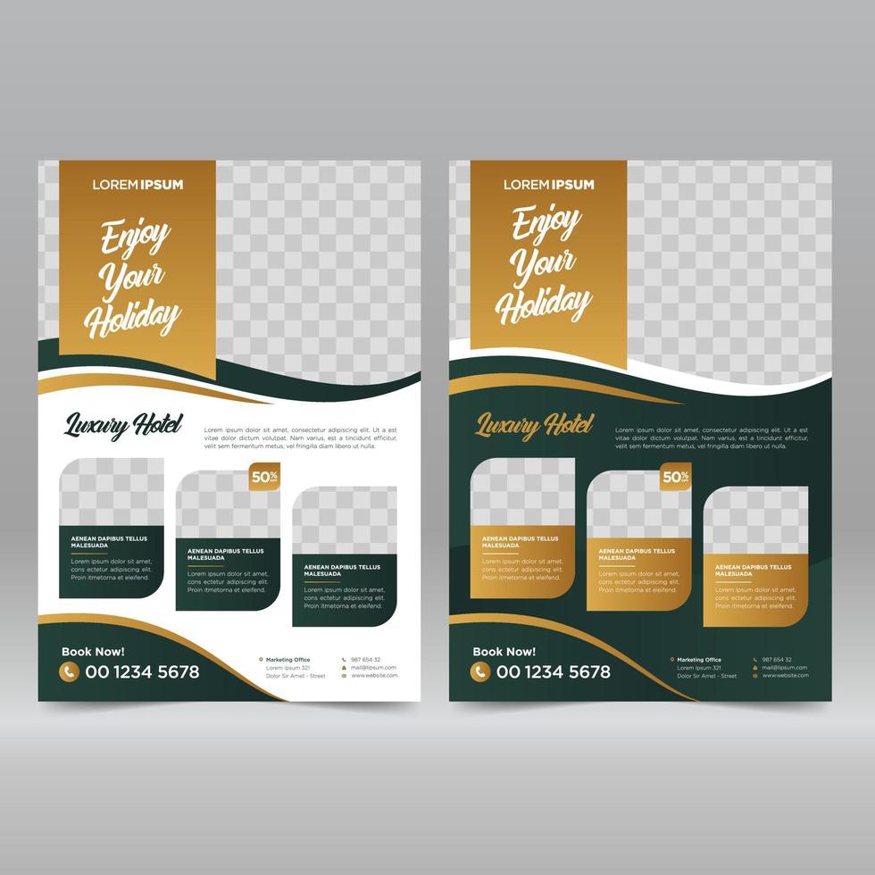 Hotel and Resort Flyer Design Template vector