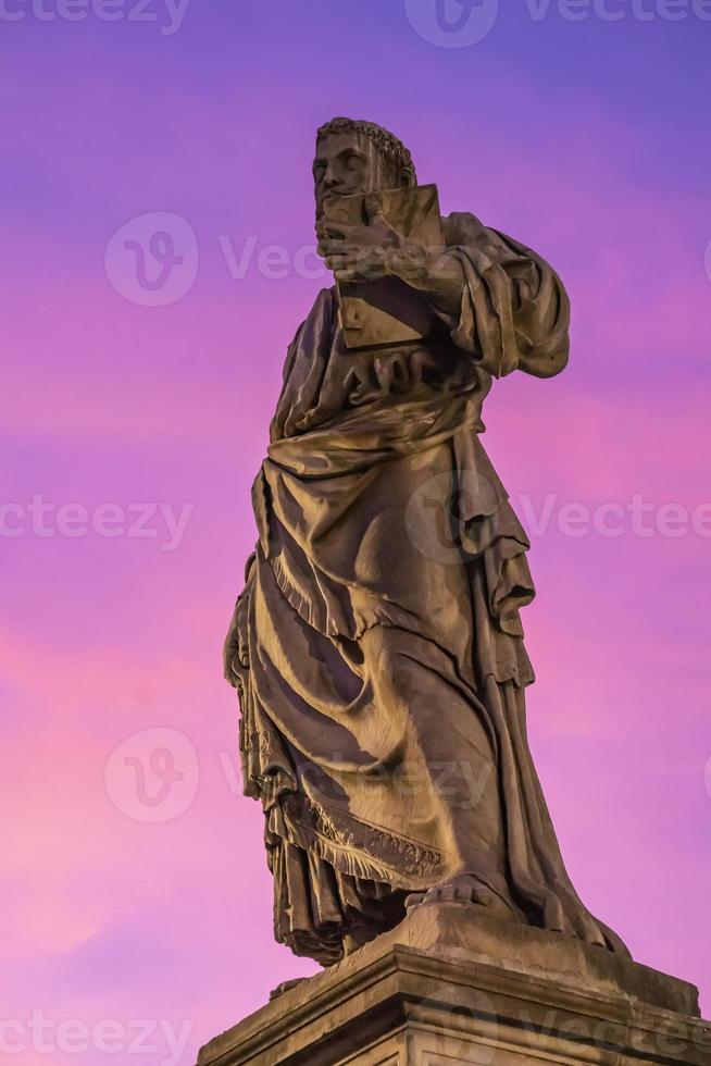 Statue of St. Paul on Ponte Sant Angelo in Rome, Italy photo