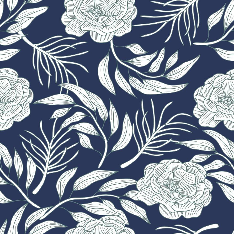 Floral seamless pattern with leaves. tropical background vector