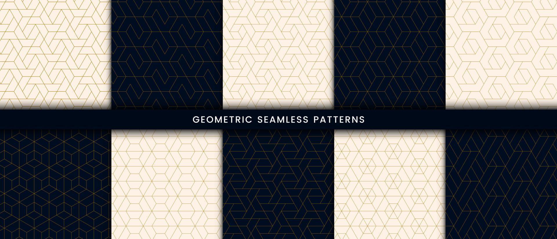 Simple gold lines polygonal shape collection vector