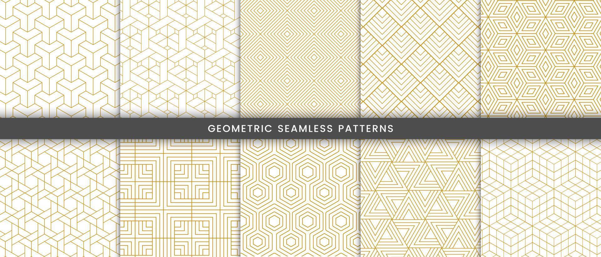 Geometric gold lines on white background vector