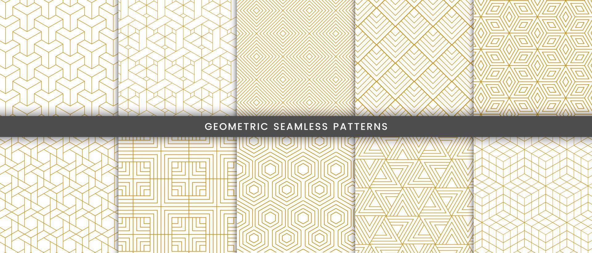 Geometric gold lines on white background vector