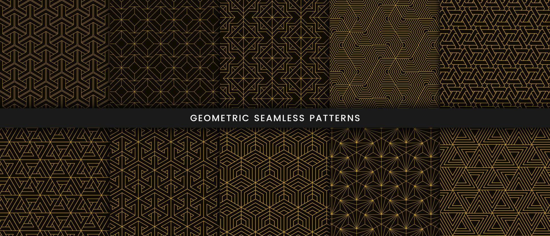 Golden lines geometric pattern luxury background vector