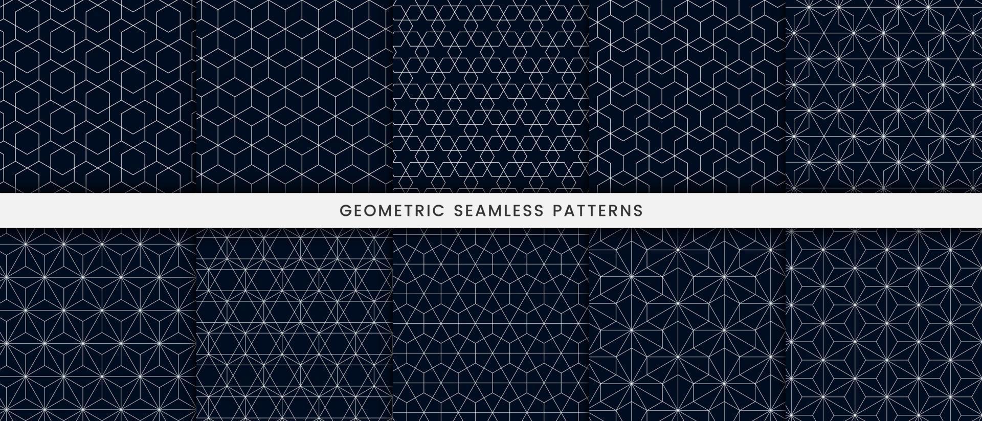 Polygonal lines pattern on dark navy background vector
