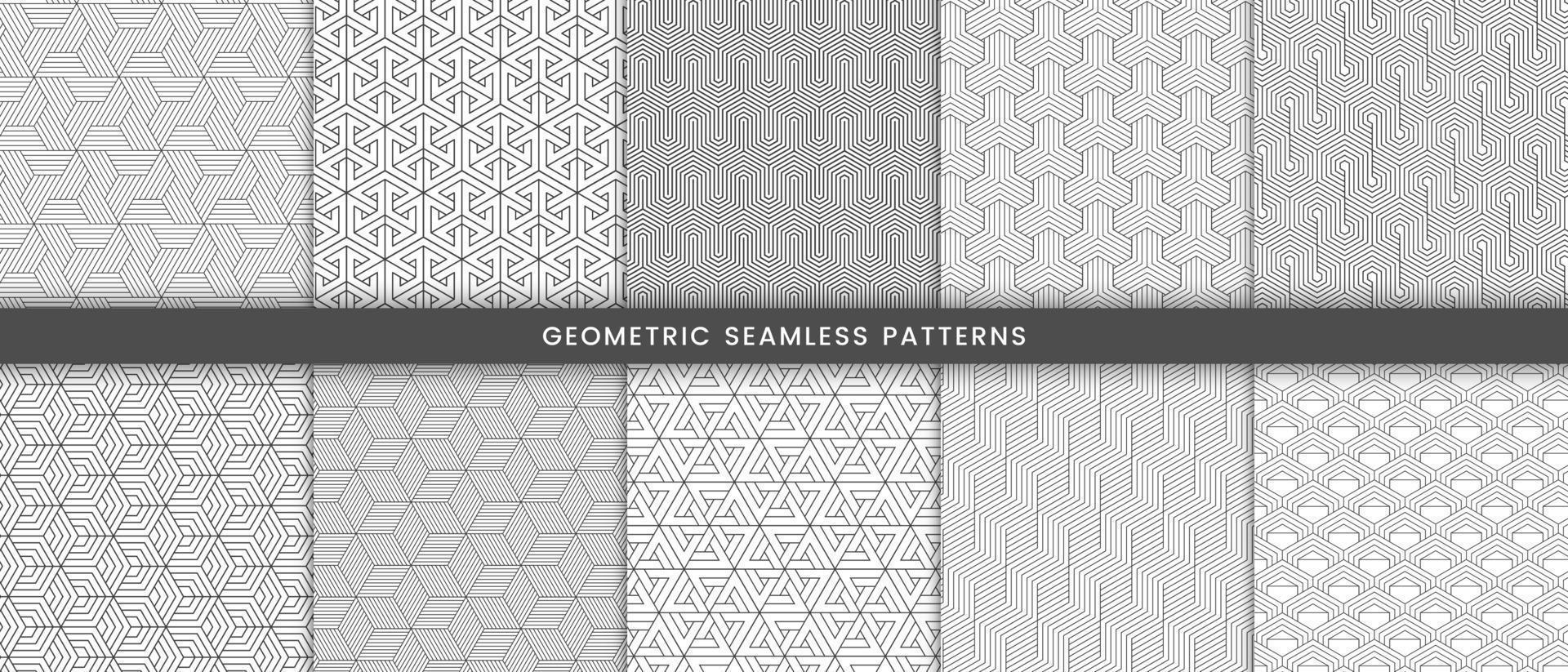 Collection of stripes polygonal shape on white background vector
