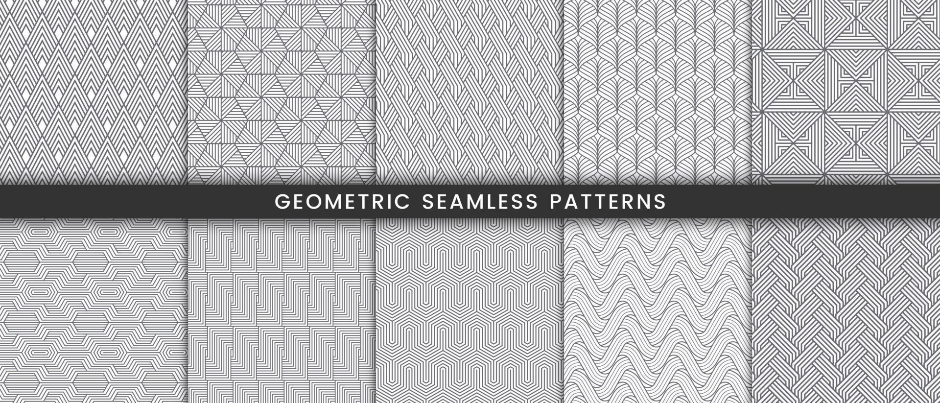 Set of geometric pattern with stripes lines vector