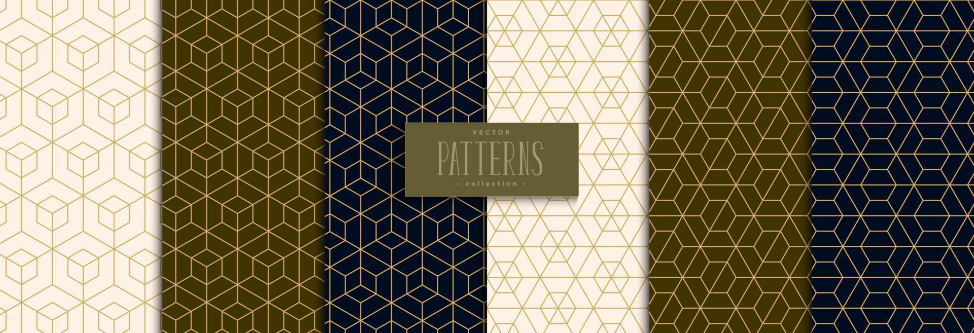 Gold lines cube shape geometric pattern vector