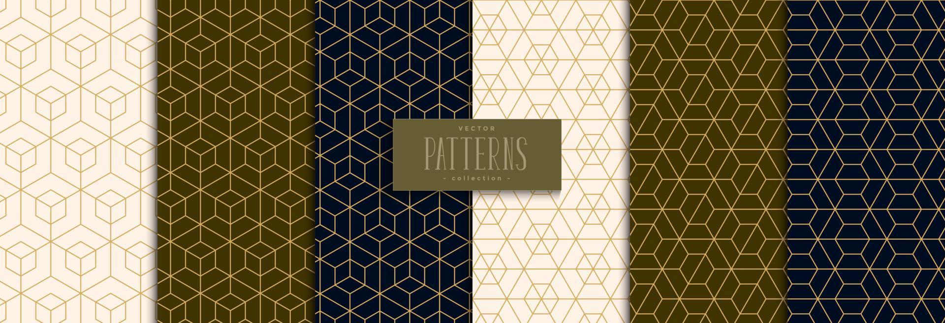 Gold lines cube shape geometric pattern vector