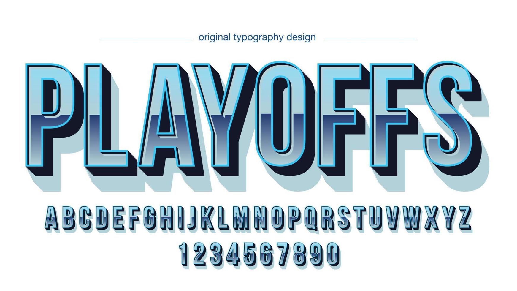 blue 3d uppercase isolated letters vector