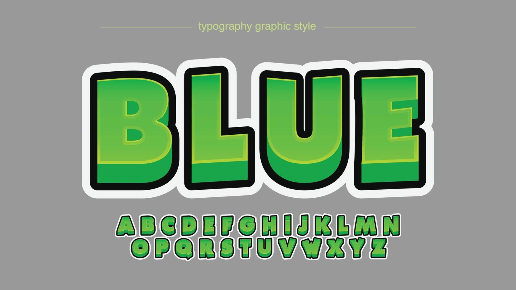 letras aisladas de estilo de dibujos animados 3d verde vector