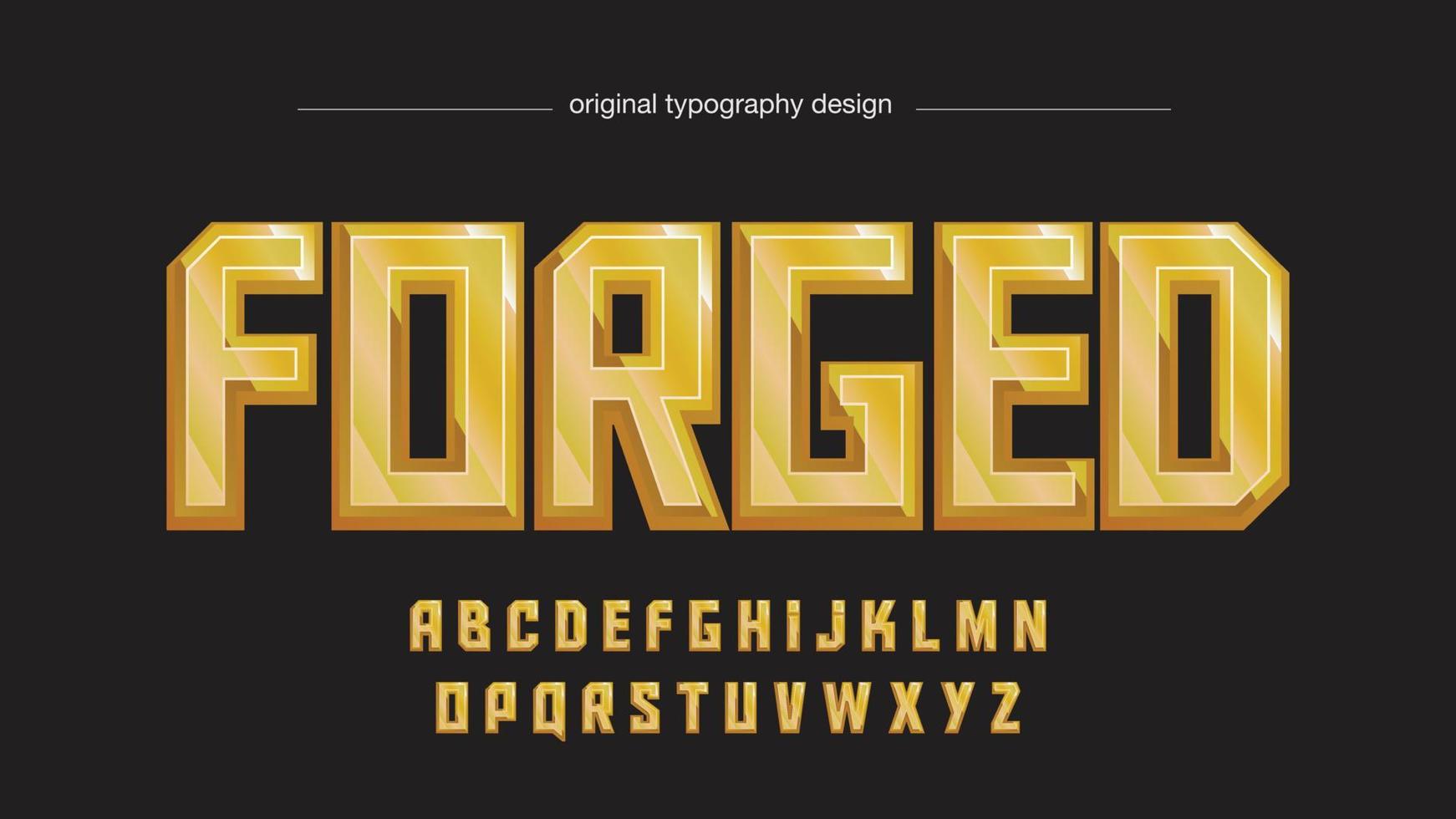golden 3d metal sports typography vector