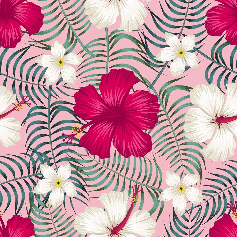 Floral seamless pattern with leaves. tropical background vector