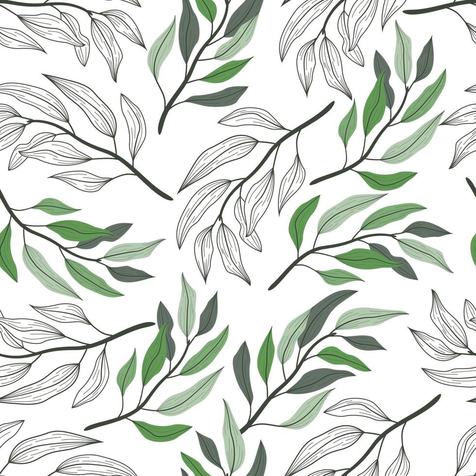 Floral seamless pattern with leaves. tropical background vector