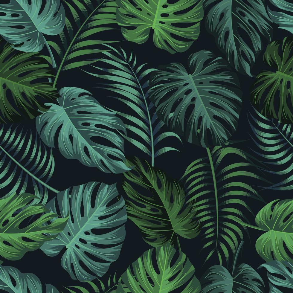 Floral seamless pattern with leaves. tropical background vector