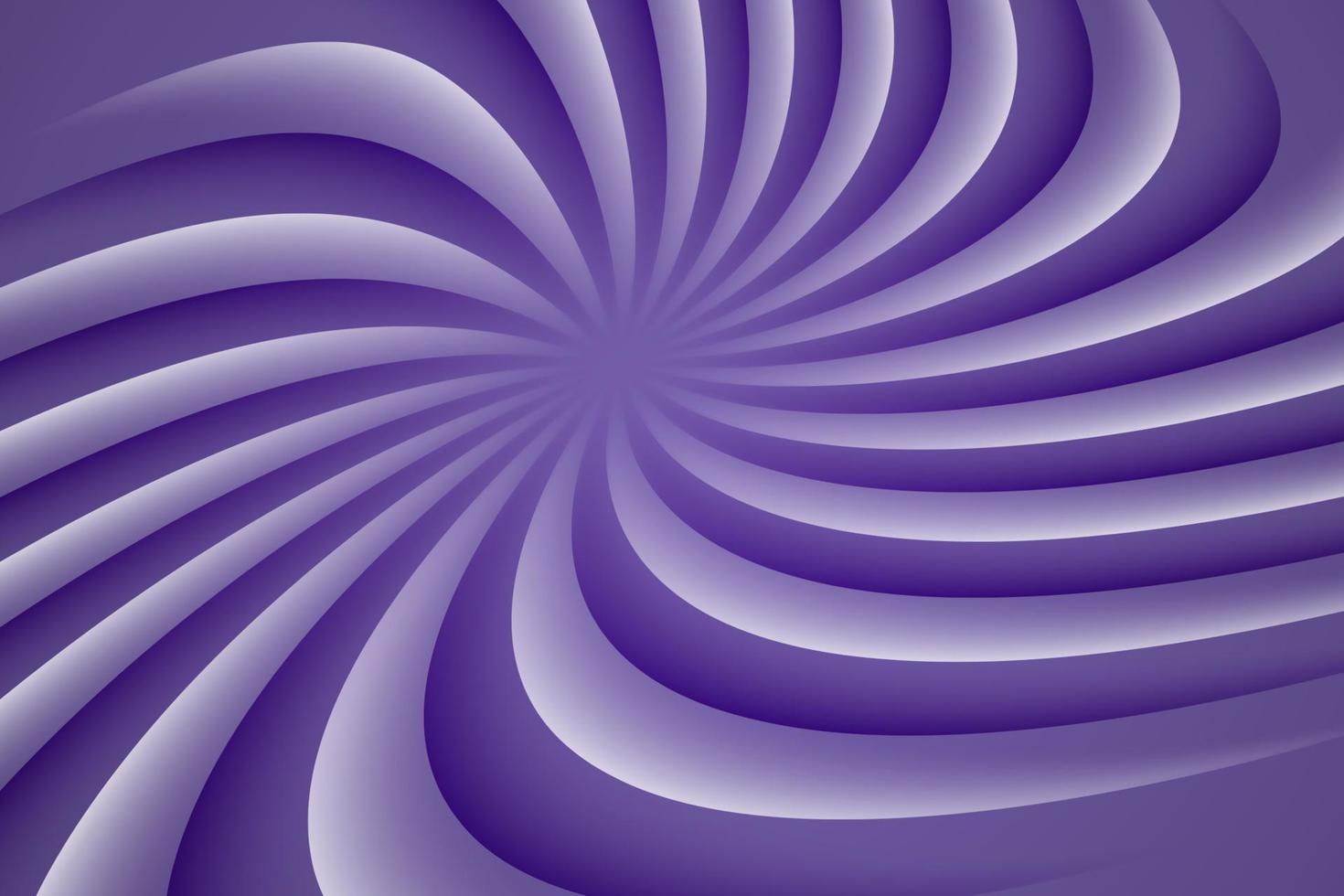 espiral de hipnosis giratoria ultravioleta y blanca. ilusión óptica. Ilustración de vector psicodélico hipnótico. giro de fondo abstracto. plantilla de diseño fácil de editar.