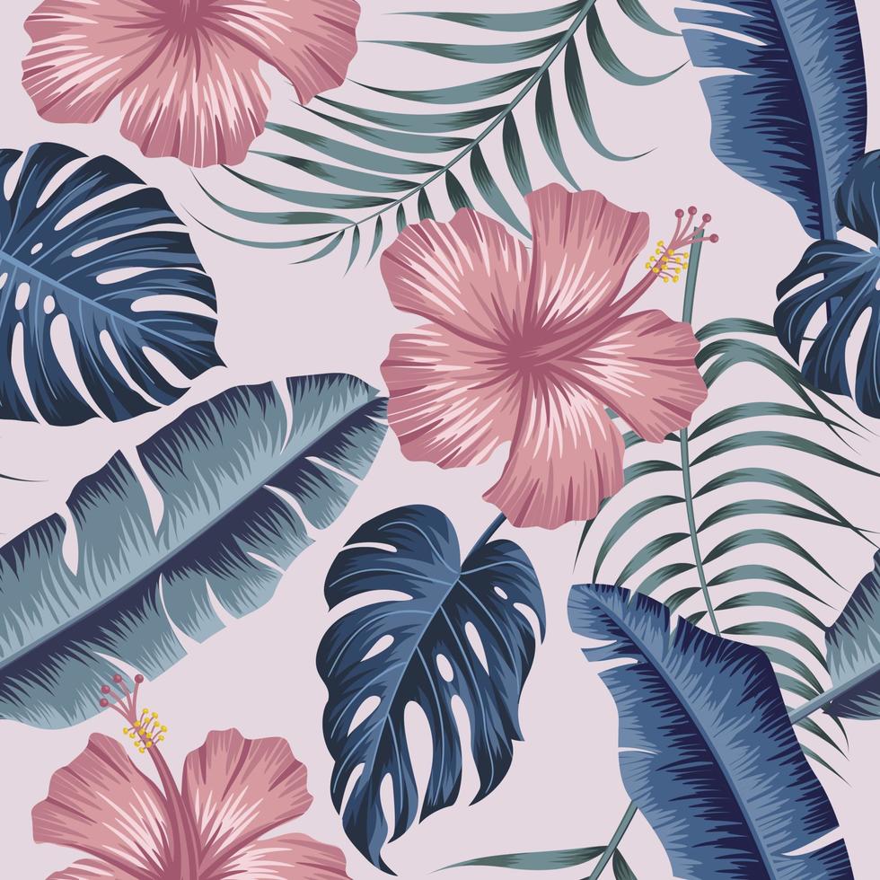 Floral seamless pattern with leaves. tropical background vector