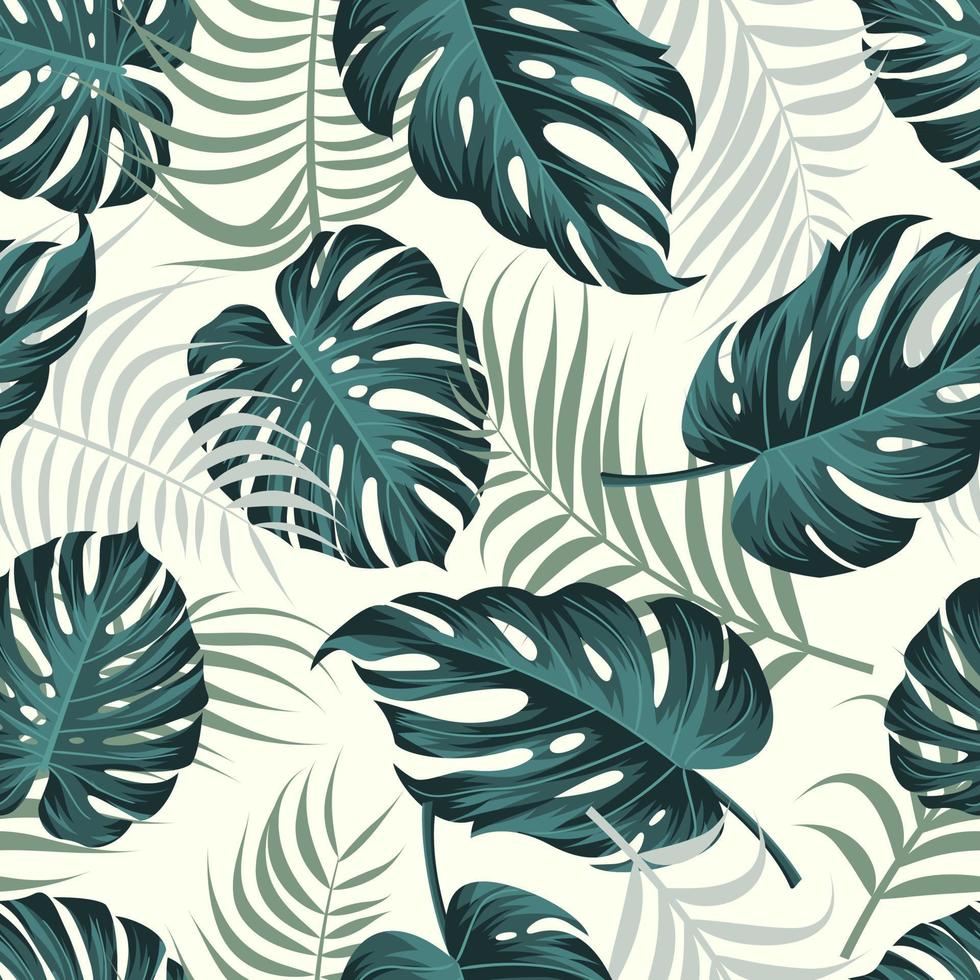 Floral seamless pattern with leaves. tropical background vector