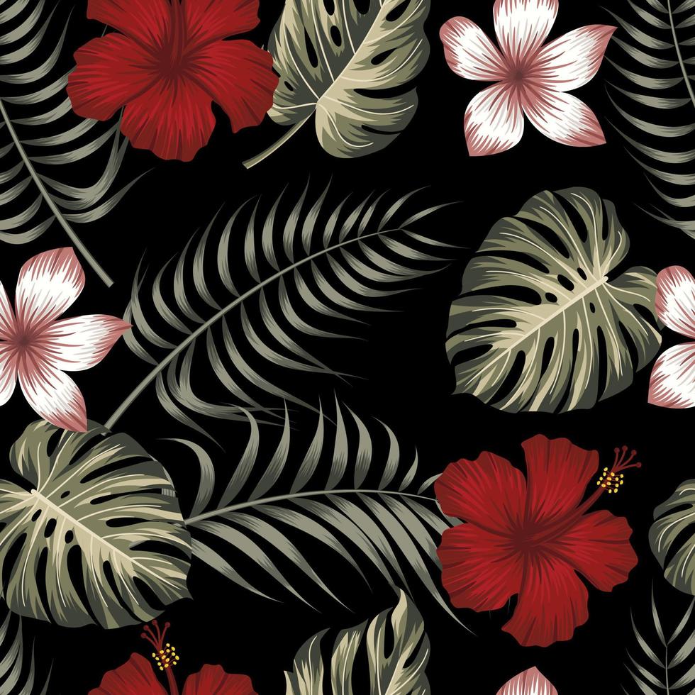 Floral seamless pattern with leaves. tropical background vector