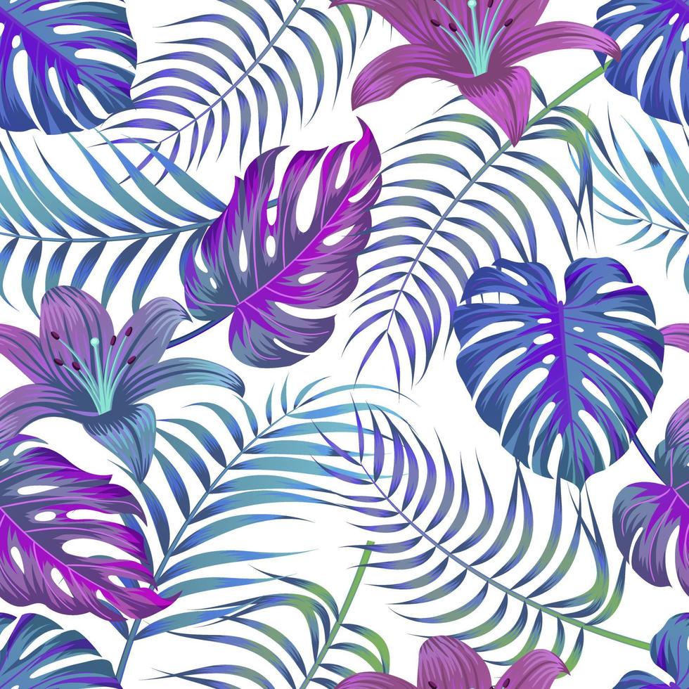 Floral seamless pattern with leaves. tropical background vector
