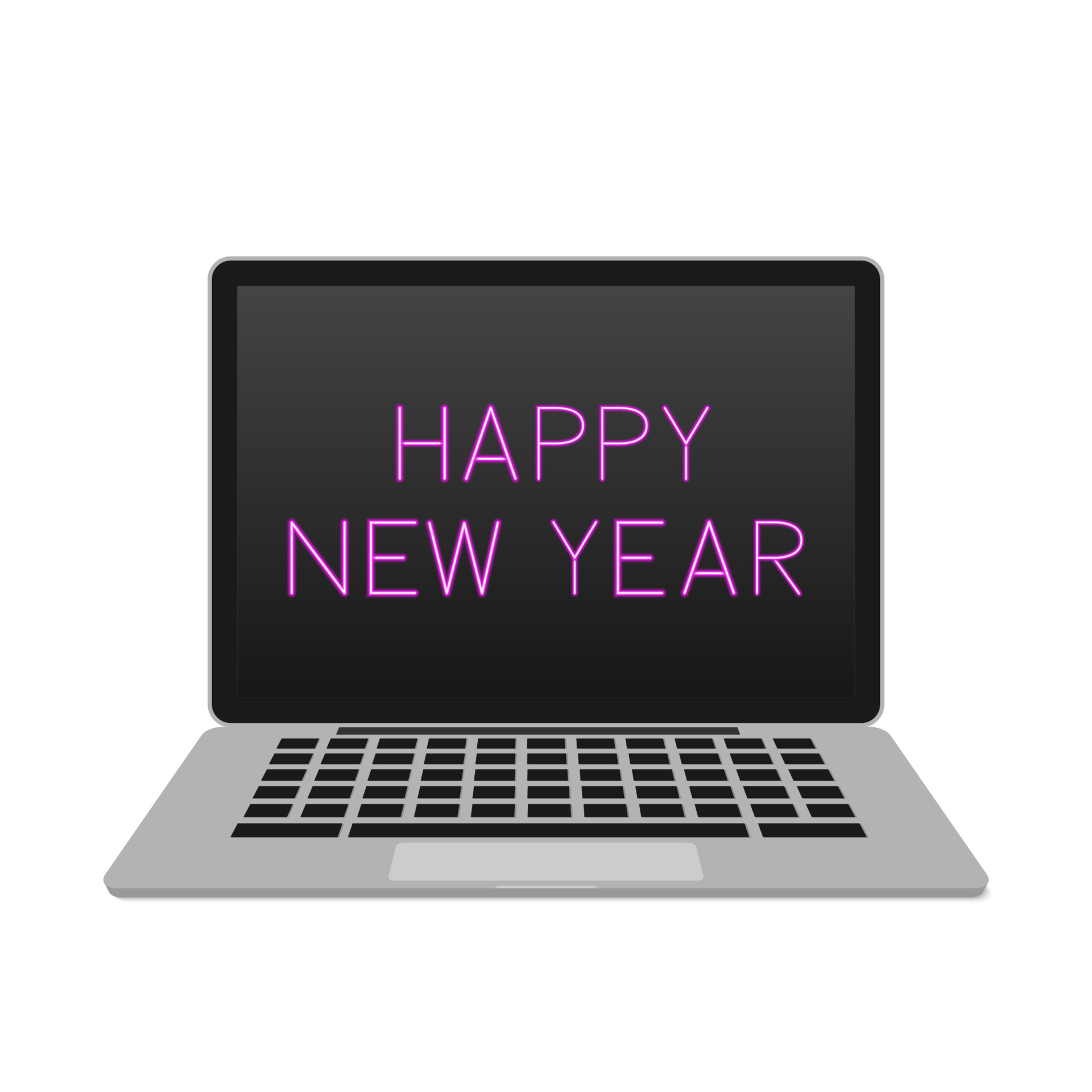 Happy New Year on laptop screen. Holidays vector illustration. Bright hot pink neon sign on monitor of portable computer. Desktop wallpapers. 5044652 Vector Art at Vecteezy Happy New Year on laptop screen. Holidays vector illustration. Bright hot pink neon sign on monitor of portable computer. Desktop wallpapers. 5044652 Vector Art at Vecteezy