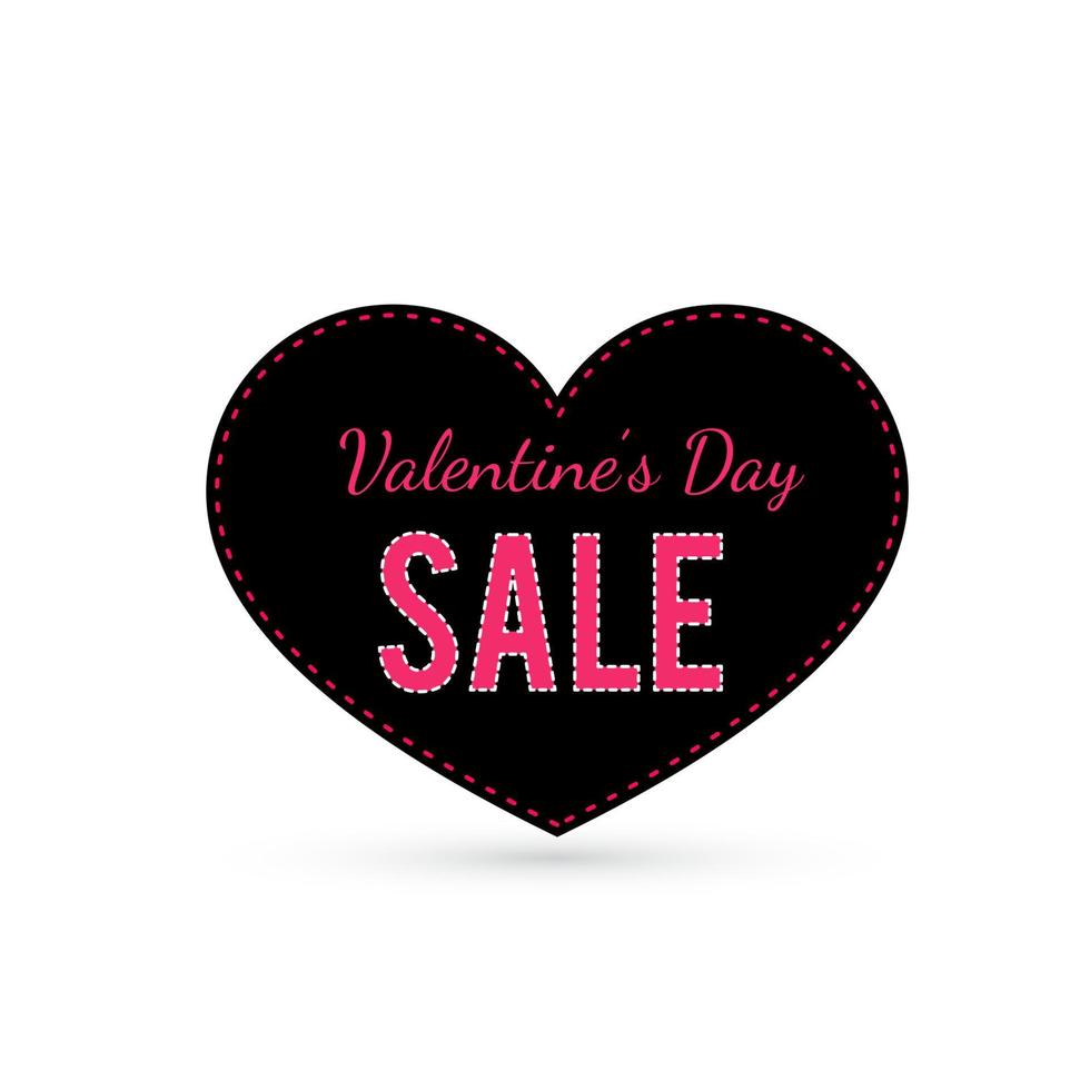 etiqueta de venta del día de San Valentín en forma de corazón. Banner de promoción de oferta especial. cartel publicitario de la tienda. ilustración vectorial vector