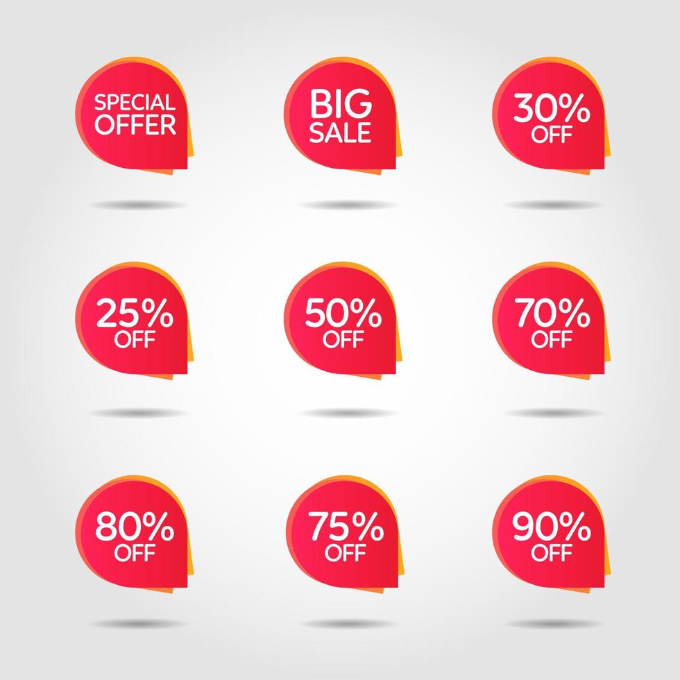 Set of Discount offer price label vector