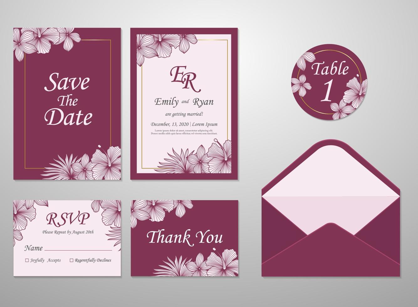Wedding Invitation Card template, with leaf and floral background vector