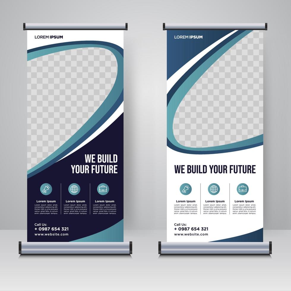 Corporate rollup or X banner design template vector