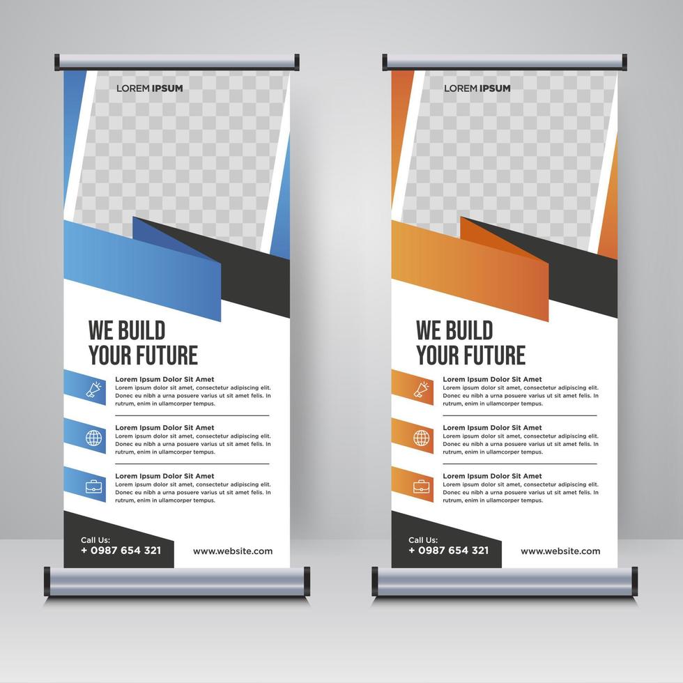 Corporate rollup or X banner design template vector