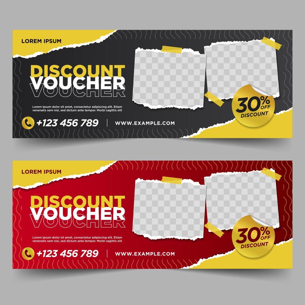 Food gift voucher, discount design template vector