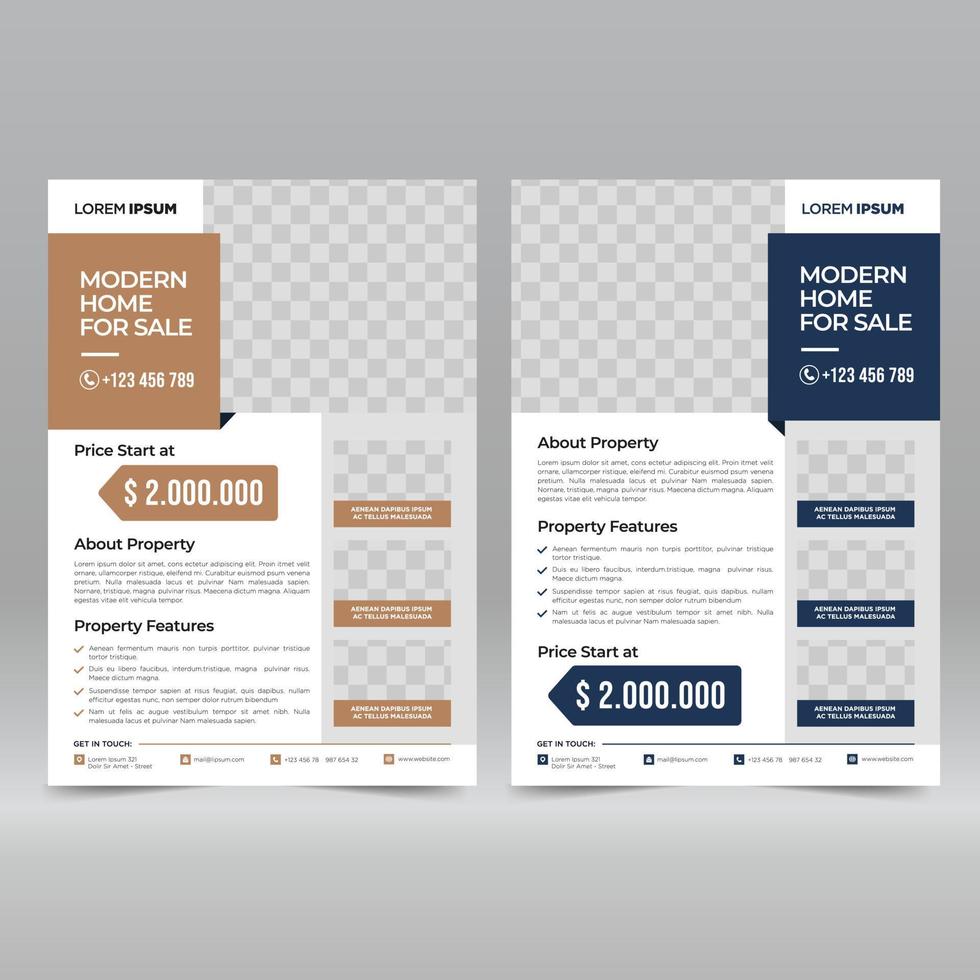 Real estate flyer design template vector