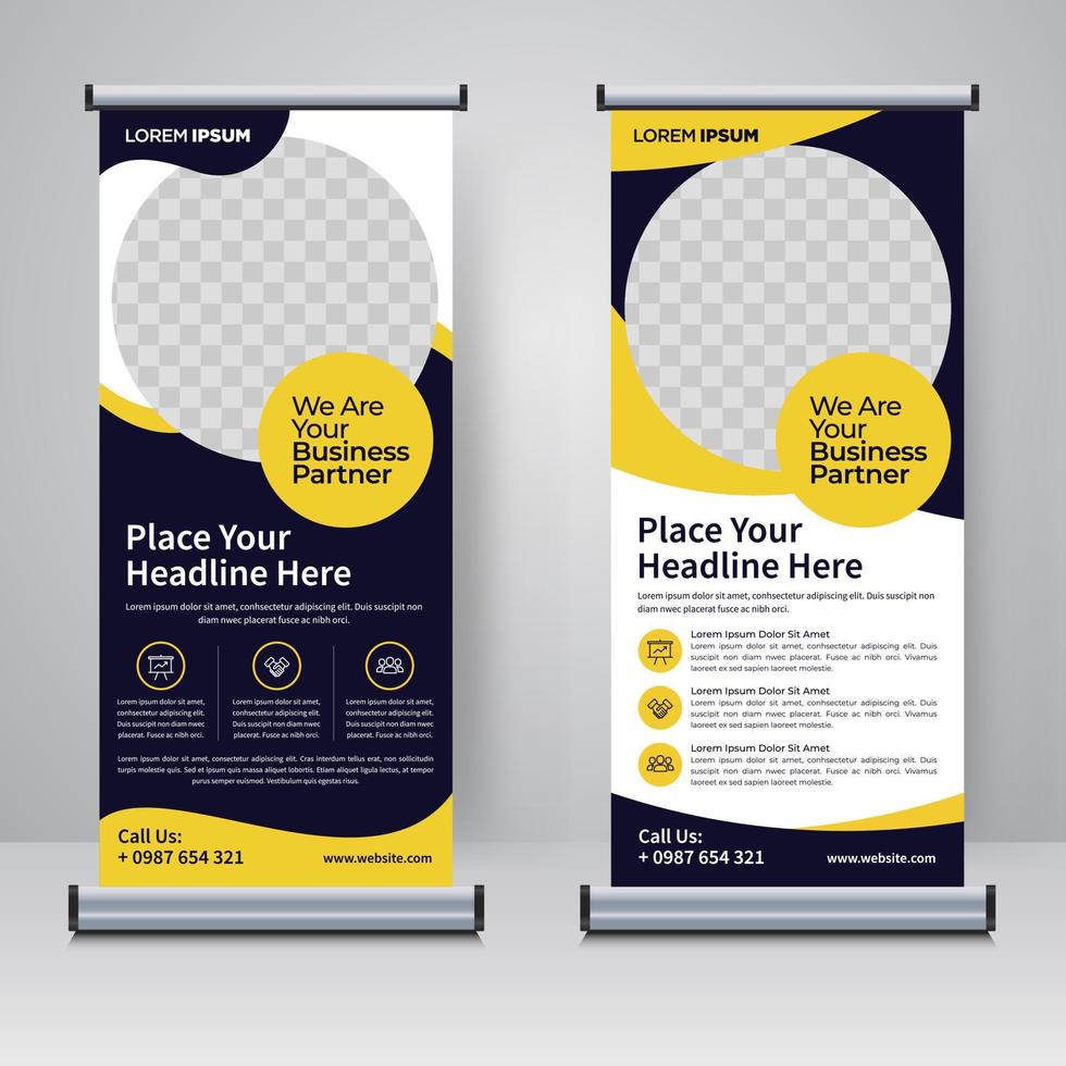 Corporate rollup or X banner design template vector