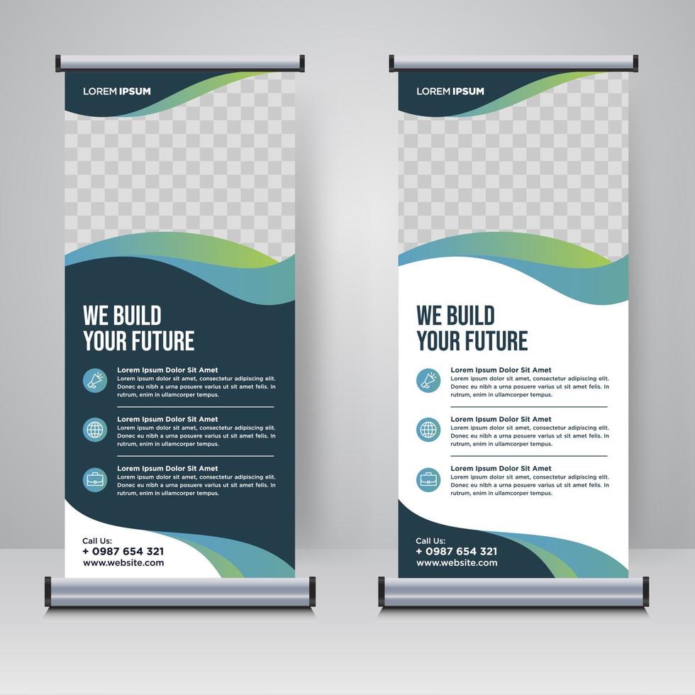 Corporate rollup or X banner design template vector