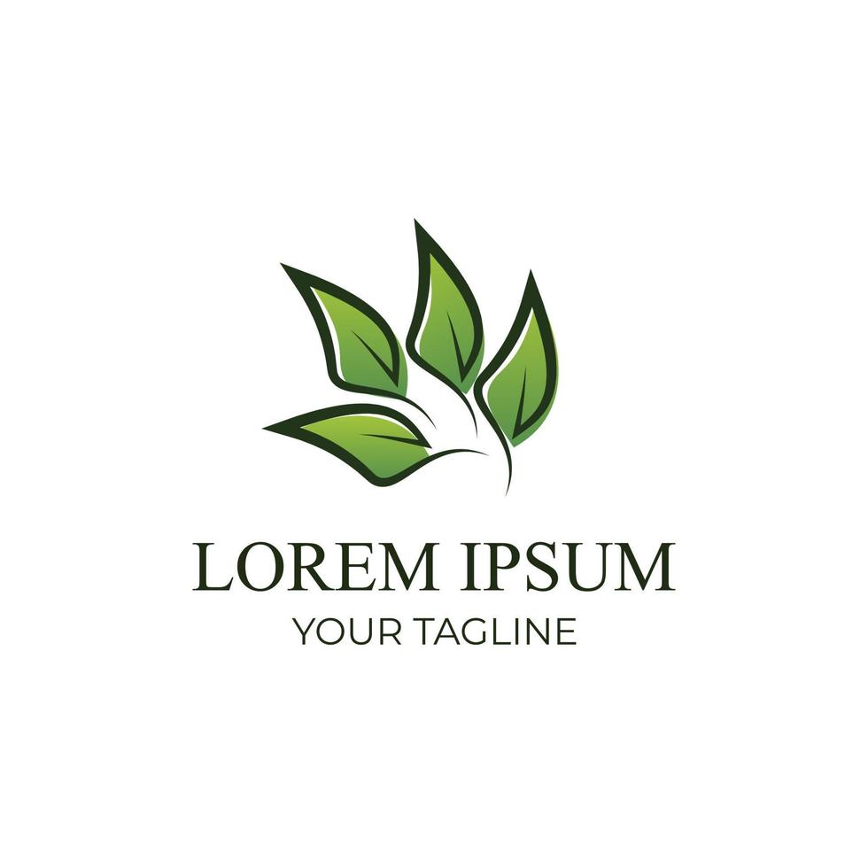 Nature logo template with leaves vector