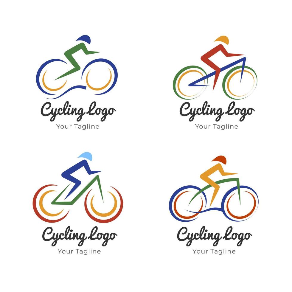 Set of Cycling Logo Template vector