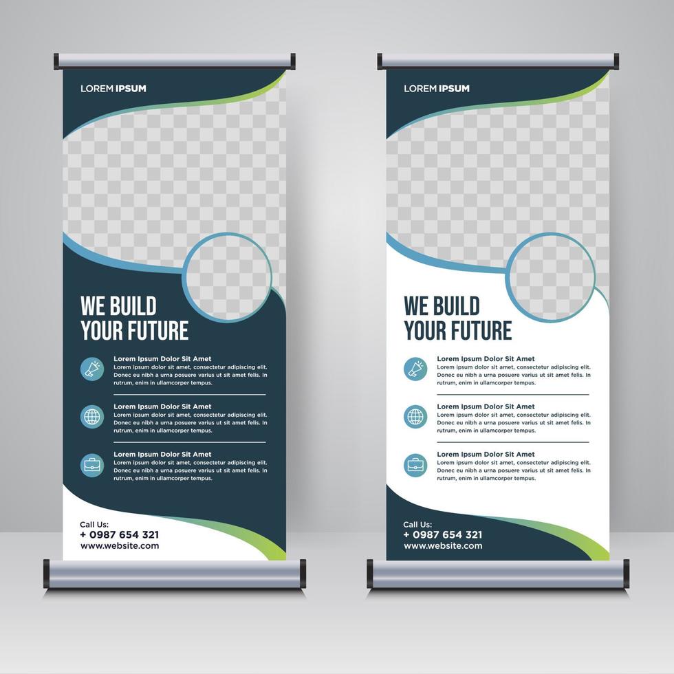 Corporate rollup or X banner design template vector