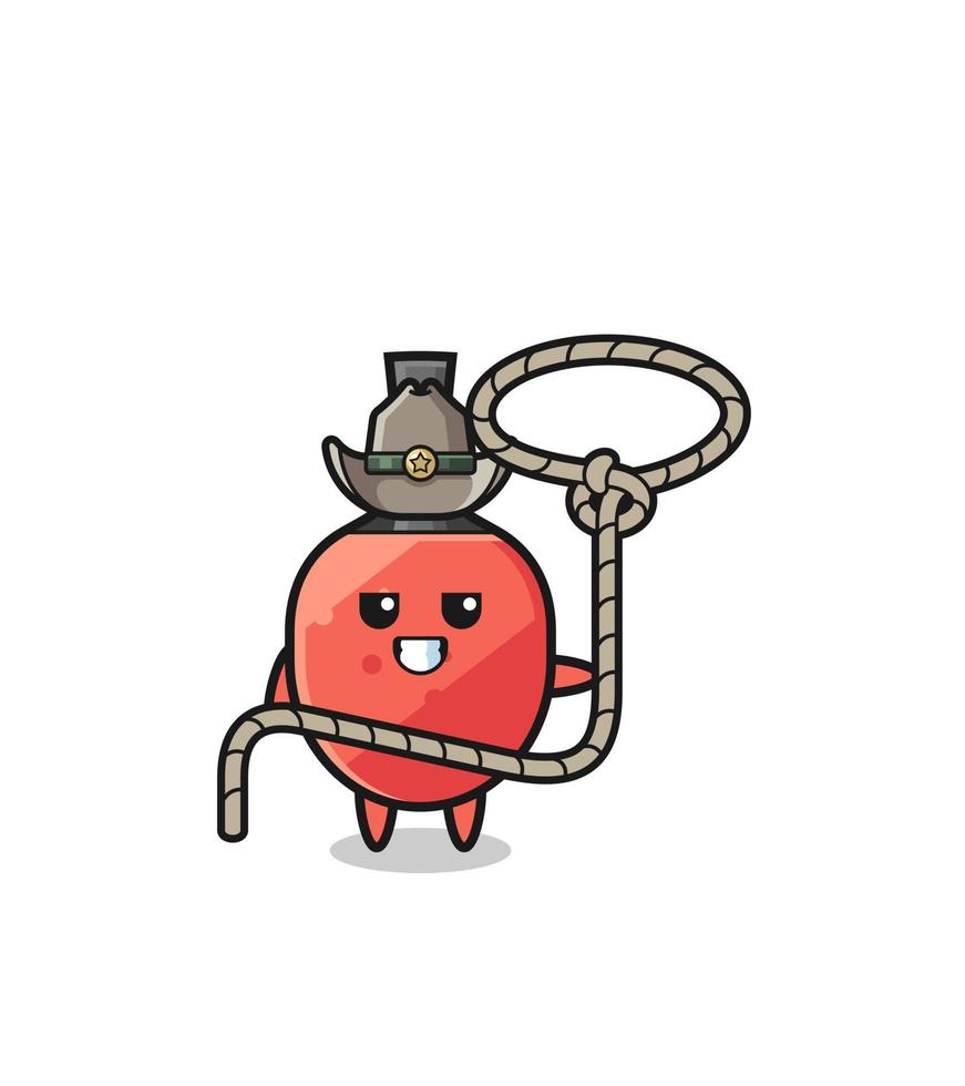 the table tennis racket cowboy with lasso rope vector