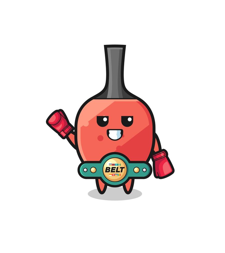 table tennis racket boxer mascot character vector