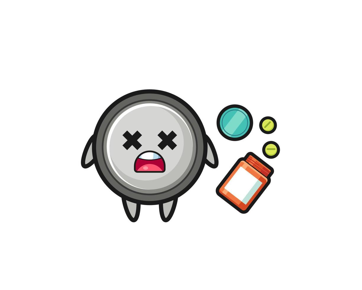 illustration of overdose button cell character vector