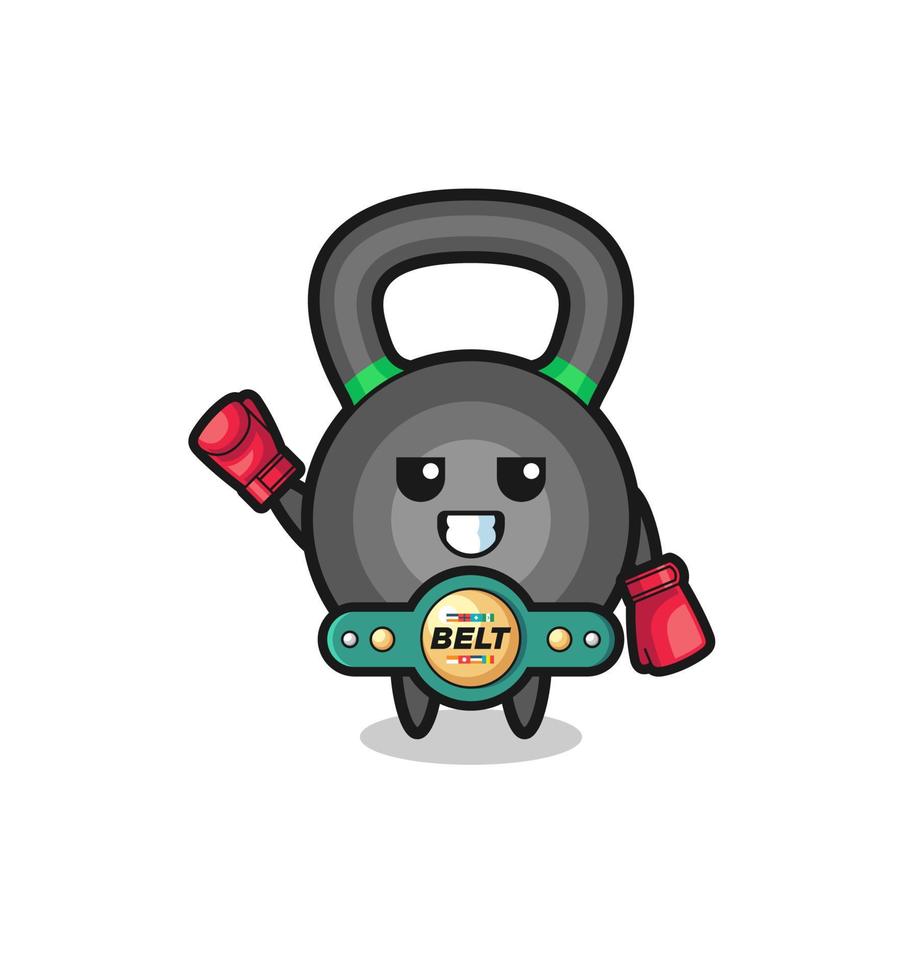 kettlebell boxer mascot character vector