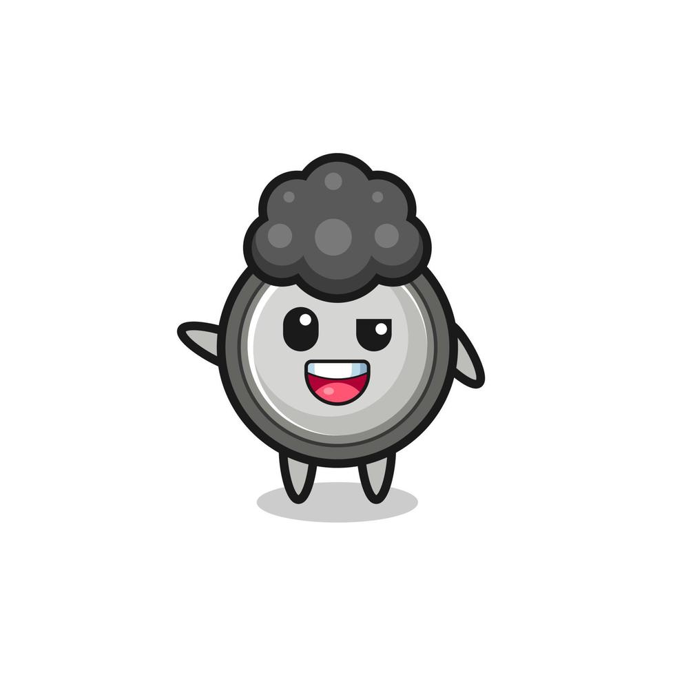 button cell character as the afro boy vector